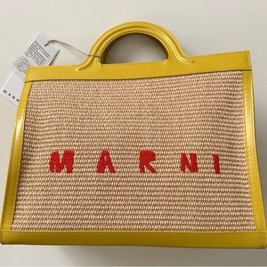 Marni Tropicalia Bag in Yellow Leather and Raffia